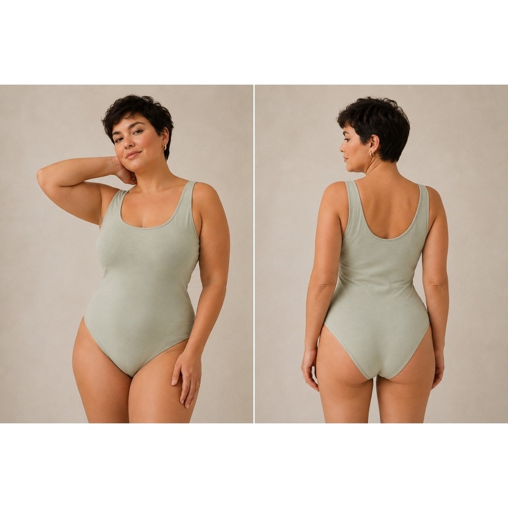 SKIMS Light Essential Scoop Neck Bodysuit Talc Womens 4X